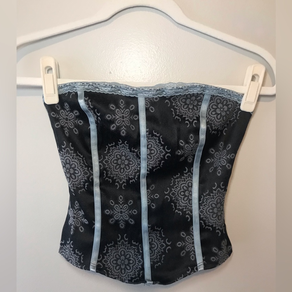 Gorgeous Charlotte Russe Black & Blue Corset Top